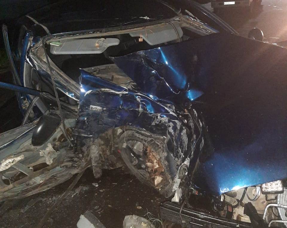 Ночью в центре Таганрога автомобиль врезался в дерево