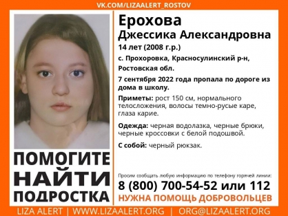 Возможно убийство: пропавшую школьницу разыскивают на Дону